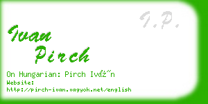 ivan pirch business card